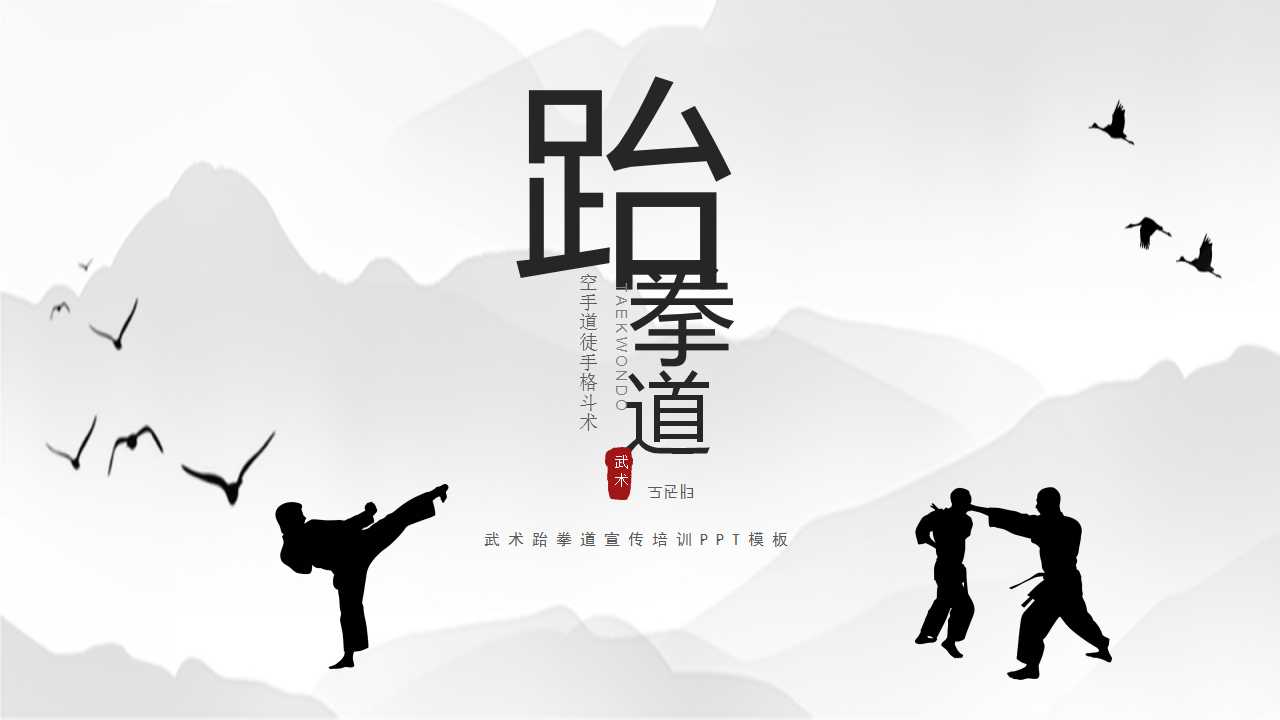 武术跆拳道宣传培训ppt模板