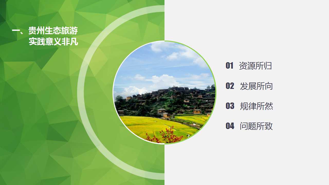 绿镜头走进贵州——探索贵州生态旅游发展之路ppt模板
