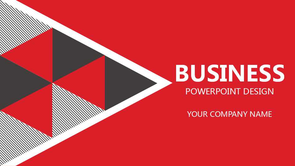 红色欧美三角形排版设计ppt模板