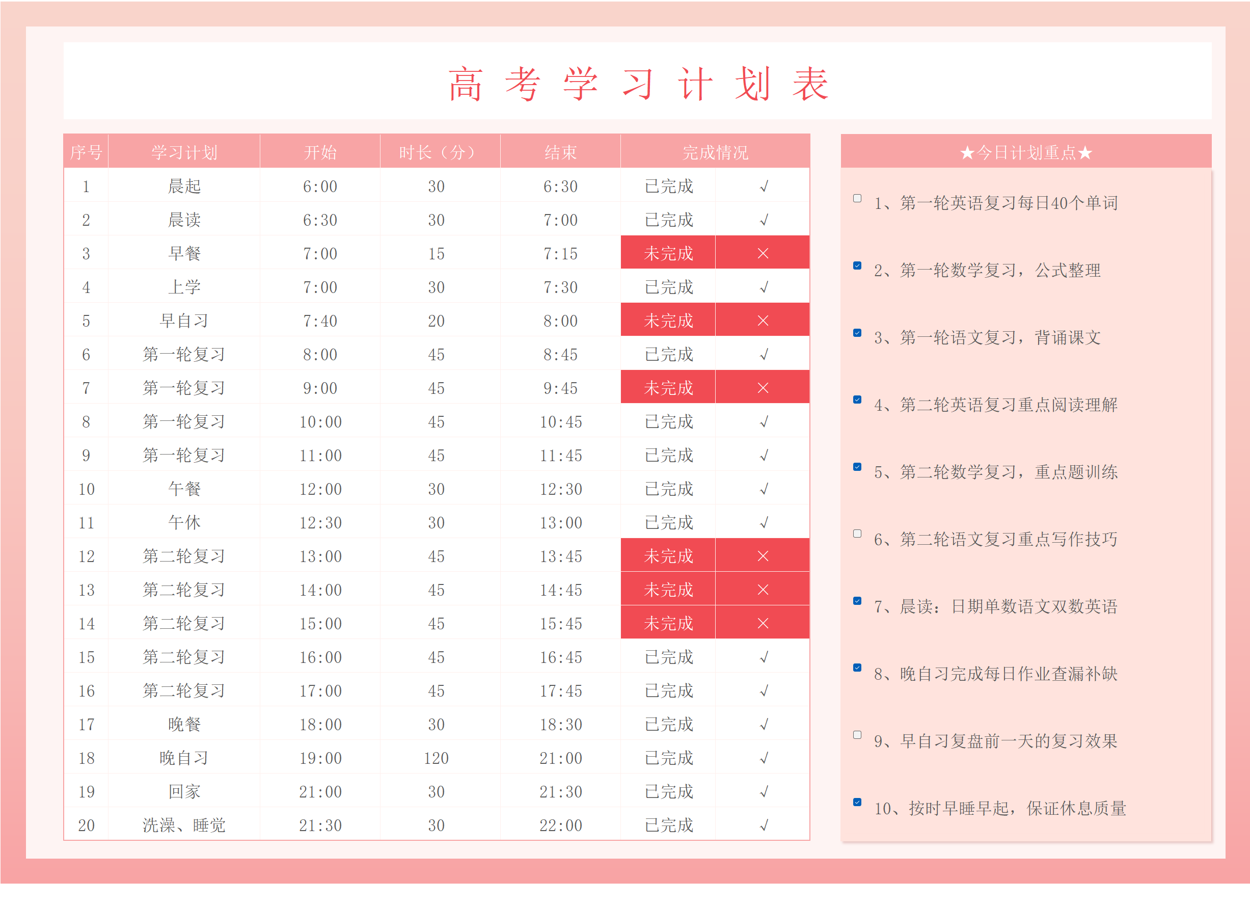 高考地理计划表！每日安排，高效学的简单介绍
